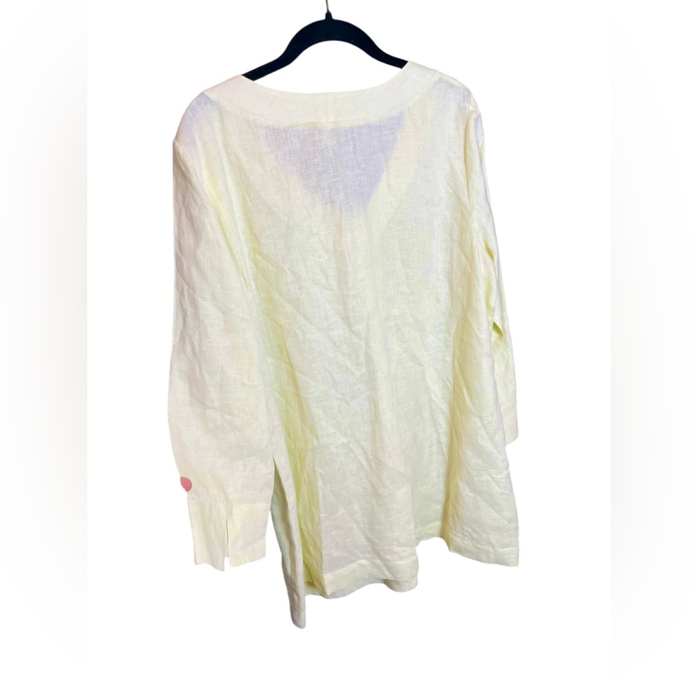 Tyler Boe Lime Yellow Linen Tunic Top L XL - Picture 6 of 9